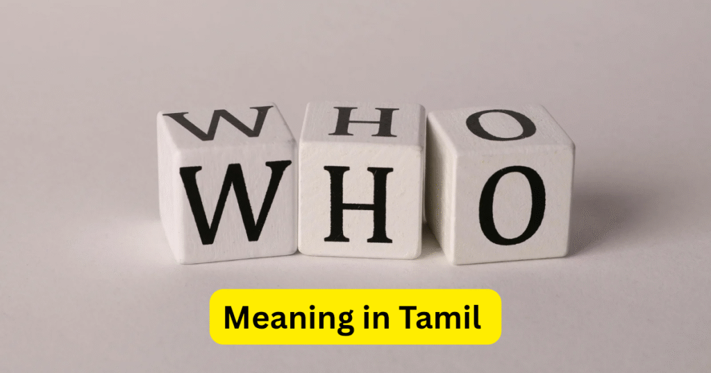 Who meaning in Tamil, Who என்பதன் தமிழ் அர்த்தம் என்ன?